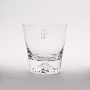 Mars Planning [Premium Gift Set] Tajima Glass Mount Fuji Base Fujisan Glass Set Fuji Glass / Fujisan Hoei Glass (Clear) / With Wooden Coaster