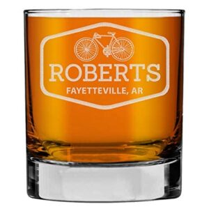 personalized etched 11oz whiskey glass - custom engraved bourbon christmas gifts for men, dad scotch drinking birthday glasses, groomsmen, liquor cocktail rocks old fashioned, roberts