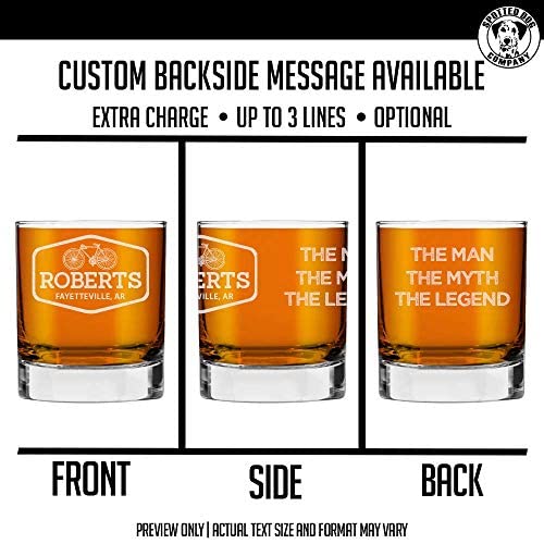 Personalized Etched 11oz Whiskey Glass - Custom Engraved Bourbon Christmas Gifts for Men, Dad Scotch Drinking Birthday Glasses, Groomsmen, Liquor Cocktail Rocks Old Fashioned, Roberts