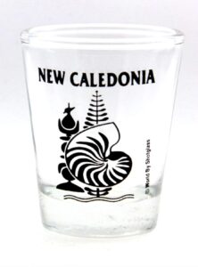 new caledonia coat of arms shot glass