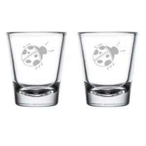 mip set of 2 shot glasses 1.75oz shot glass ladybug