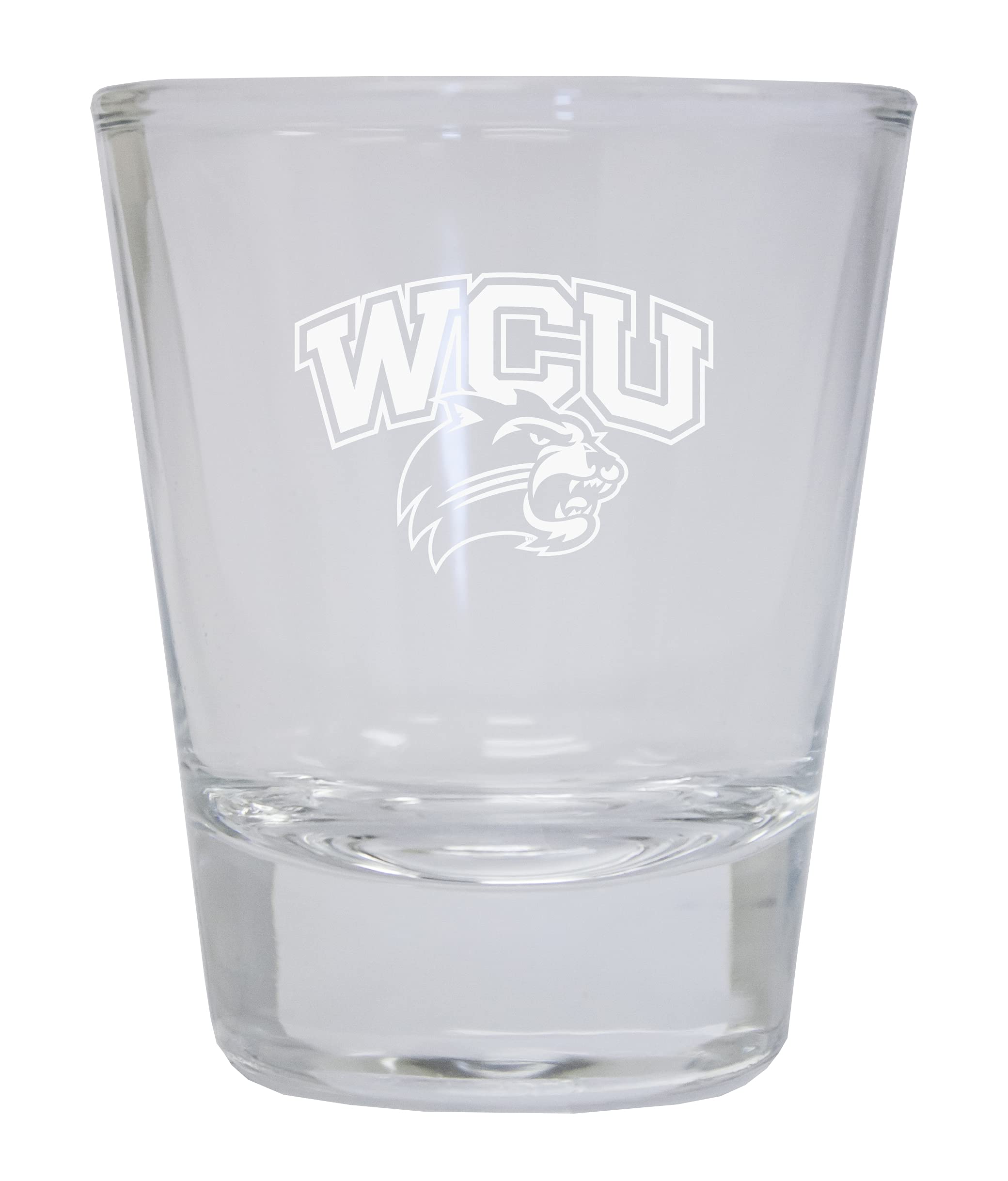 R and R Imports Western Carolina University Etched Round Shot Glass Officially Licensed Collegiate Product