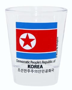 korea north flag shot glass