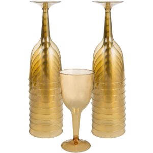 amscan wine glass, 10 ounces, gold