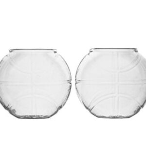 Basketball Whiskey Glass - Rocks Glass for Rum, Tequila, Scotch, Glasses- Whiskey Gifts - 10oz Cocktail, Lowball, Old Fashioned Glass (Set of 2) Unique Bar Decor & Bourbon Gifts by Prestige Decanters