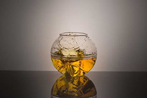 Basketball Whiskey Glass - Rocks Glass for Rum, Tequila, Scotch, Glasses- Whiskey Gifts - 10oz Cocktail, Lowball, Old Fashioned Glass (Set of 2) Unique Bar Decor & Bourbon Gifts by Prestige Decanters