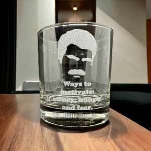 Brindle Southern Farms Ron Swanson Rocks Glasses: Parks and Rec Inspired Etched Whiskey Glass/Drinking Glass Gift Set for Ron Swanson Fan