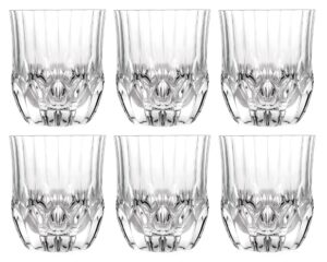 barski tumbler glass - double old fashioned - set of 6 - glasses - designed dof crystal glass tumblers - for whiskey - bourbon - water - beverage - drinking glasses - 11.75 oz. - made in europe