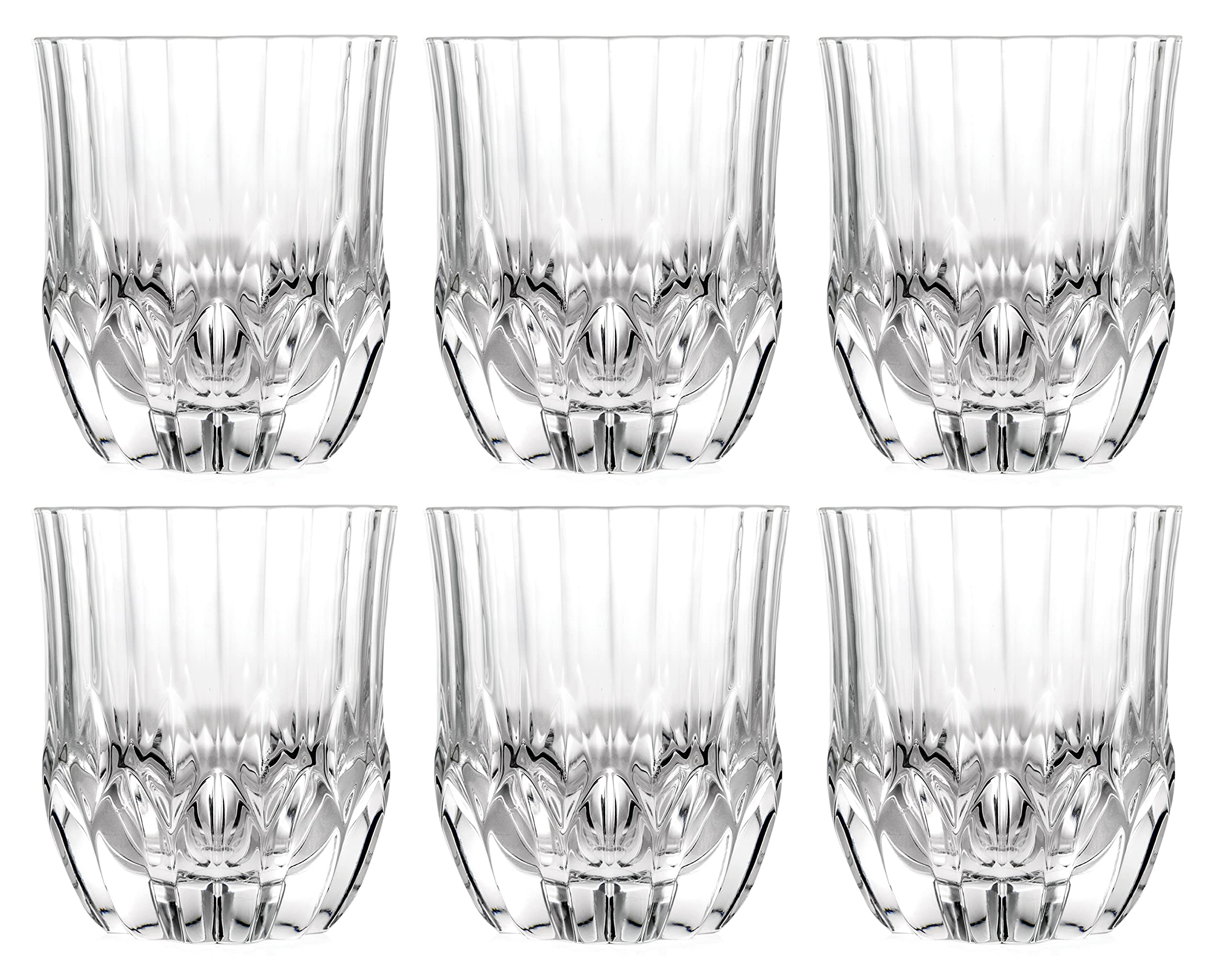 Barski Tumbler Glass - Double Old Fashioned - Set of 6 - Glasses - Designed DOF Crystal Glass Tumblers - For Whiskey - Bourbon - Water - Beverage - Drinking Glasses - 11.75 oz. - Made in Europe