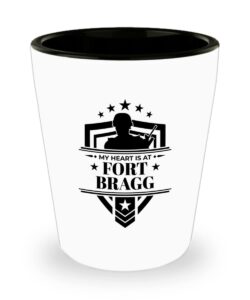 fort bragg military family shot glass