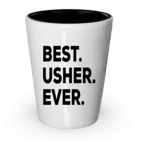 spreadpassion usher shot glass - best usher ever - usher gifts for kids church wedding men - thank you - inexpensive under $20 or add to gift bag basket box set - funny cool novelty idea (1)