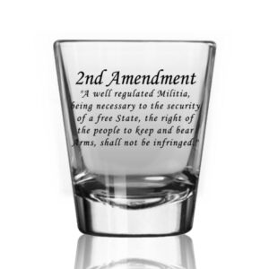 patriots cave 2nd amendment to the constitution | 2 oz bourbon whiskey shot glass | patriotic old fashioned shot glasses for men | retirement gifts for men | 21st birthday shot glass | made in usa