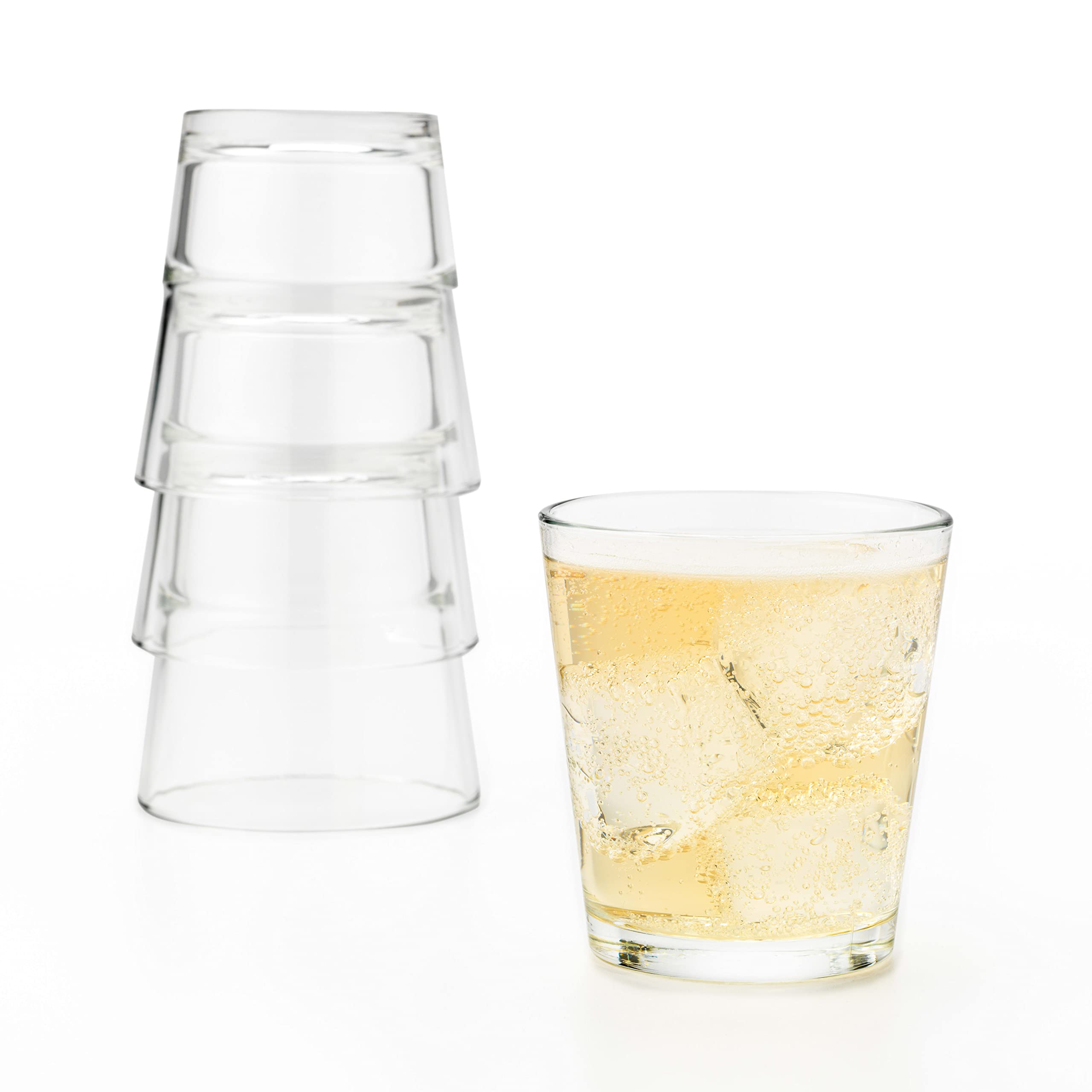 Libbey 15769 Restaurant Basics Stacking Double Old Fashioned Glasses, 12-ounce, Set of 12