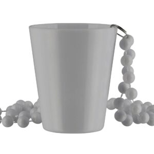 flashingblinkylights white shot glass bead necklace, non light up (12 pack)