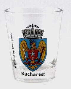 bucharest romania coat of arms shot glass