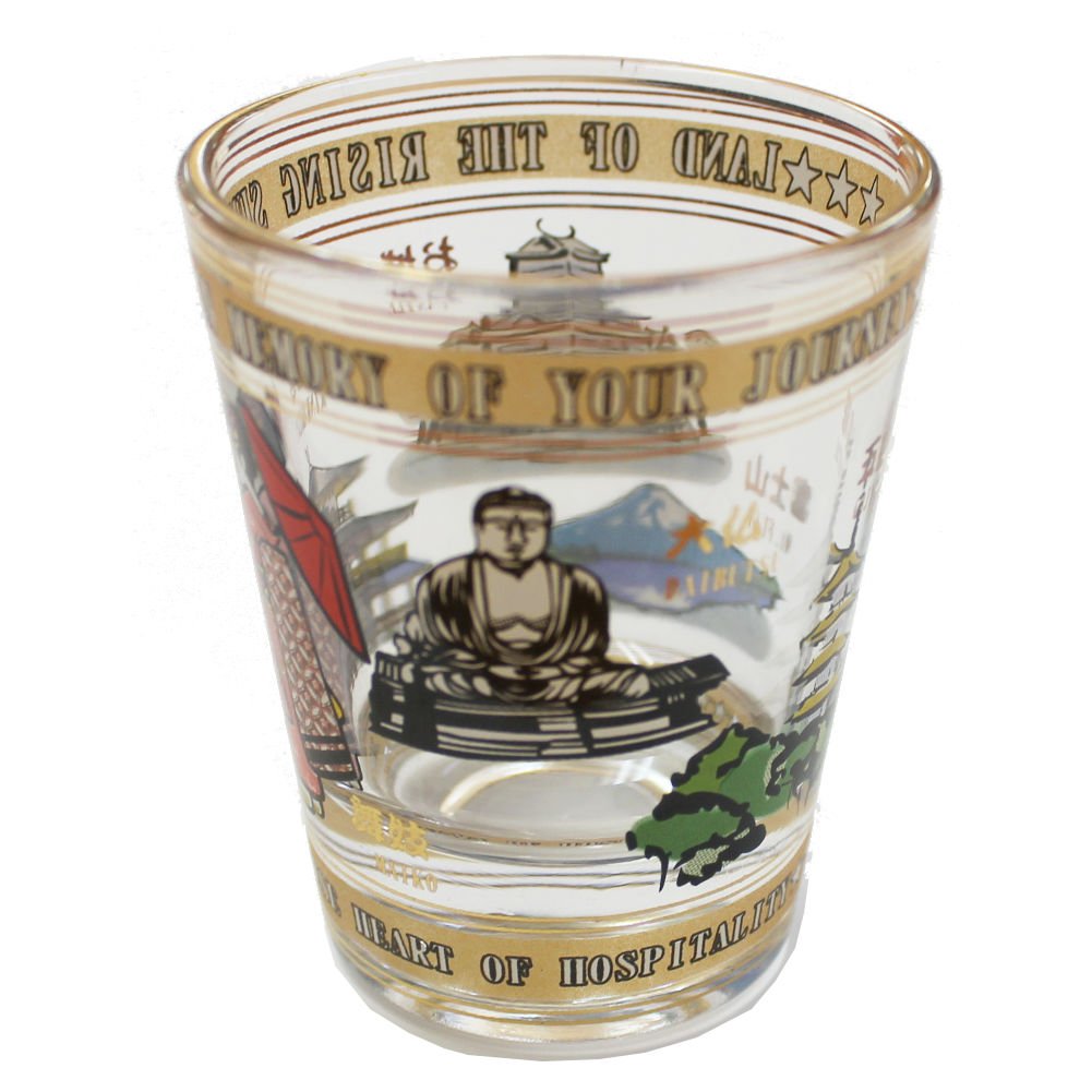 CHDENUO Sudopo GUNCENG Collectible Shot Glass Japanese Sightseeing Memory Design