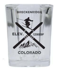 r and r imports breckenridge colorado ski snowboard 2 ounce liquor shot glass square base
