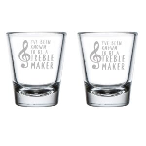 set of 2 shot glasses 1.75oz shot glass treble maker funny music teacher
