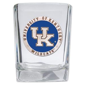 Heritage Pewter University of Kentucky Square Shot Glass | Hand-Sculpted 1.5 Ounce Shot Glass | Intricately Crafted Metal Pewter Alma Mater Inlay