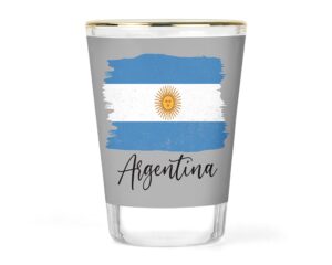 argentina shot glass - argentina flag shot glass - patriotic glass - argentina gift - argentina map outline glass