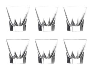 barski shot glass - set of 6 glasses - crystal glass - beautifully designed - use it for - shot - vodka - liquor - cordial - each glass is 2.25 oz made in europe