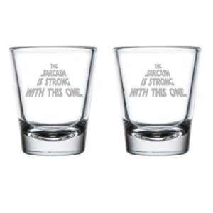 mip set of 2 shot glasses 1.75oz shot glass the sarcasm is strong with this one funny