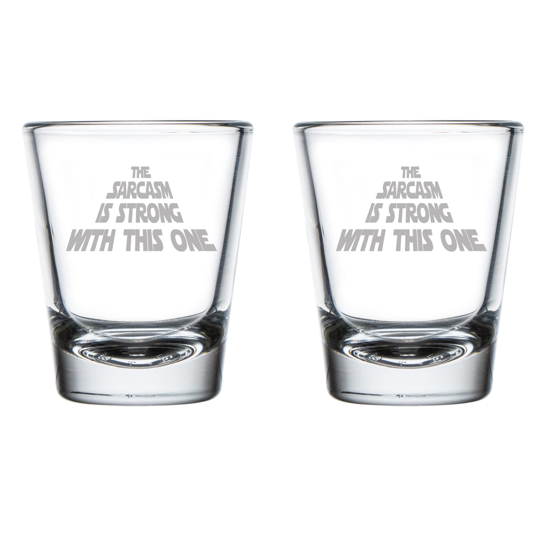 MIP Set of 2 Shot Glasses 1.75oz Shot Glass The Sarcasm Is Strong With This One Funny