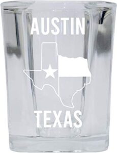 r and r imports austin texas souvenir laser etched 2 ounce square shot glass texas state flag design