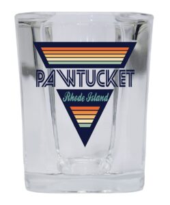 pawtucket rhode island 2 ounce square base liquor shot glass retro design