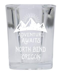 r and r imports north bend oregon souvenir laser engraved 2 ounce square base liquor shot glass adventure awaits design