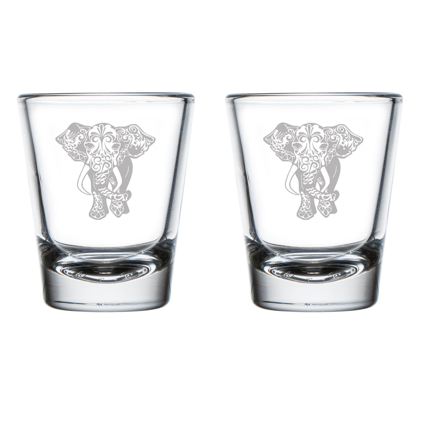 MIP Set of 2 Shot Glasses 1.75oz Shot Glass Fancy Elephant