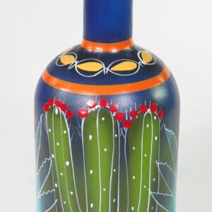 Eye4Art Mexican Tequila Shot Glasses and Bottle Set, Tequila Making Scene, Poncho with Agave Cactus hand painted Bottle, with display stand