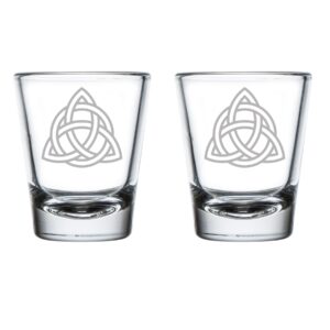 mip brand set of 2 shot glasses 1.75oz shot glass triquetra symbol celtic knot