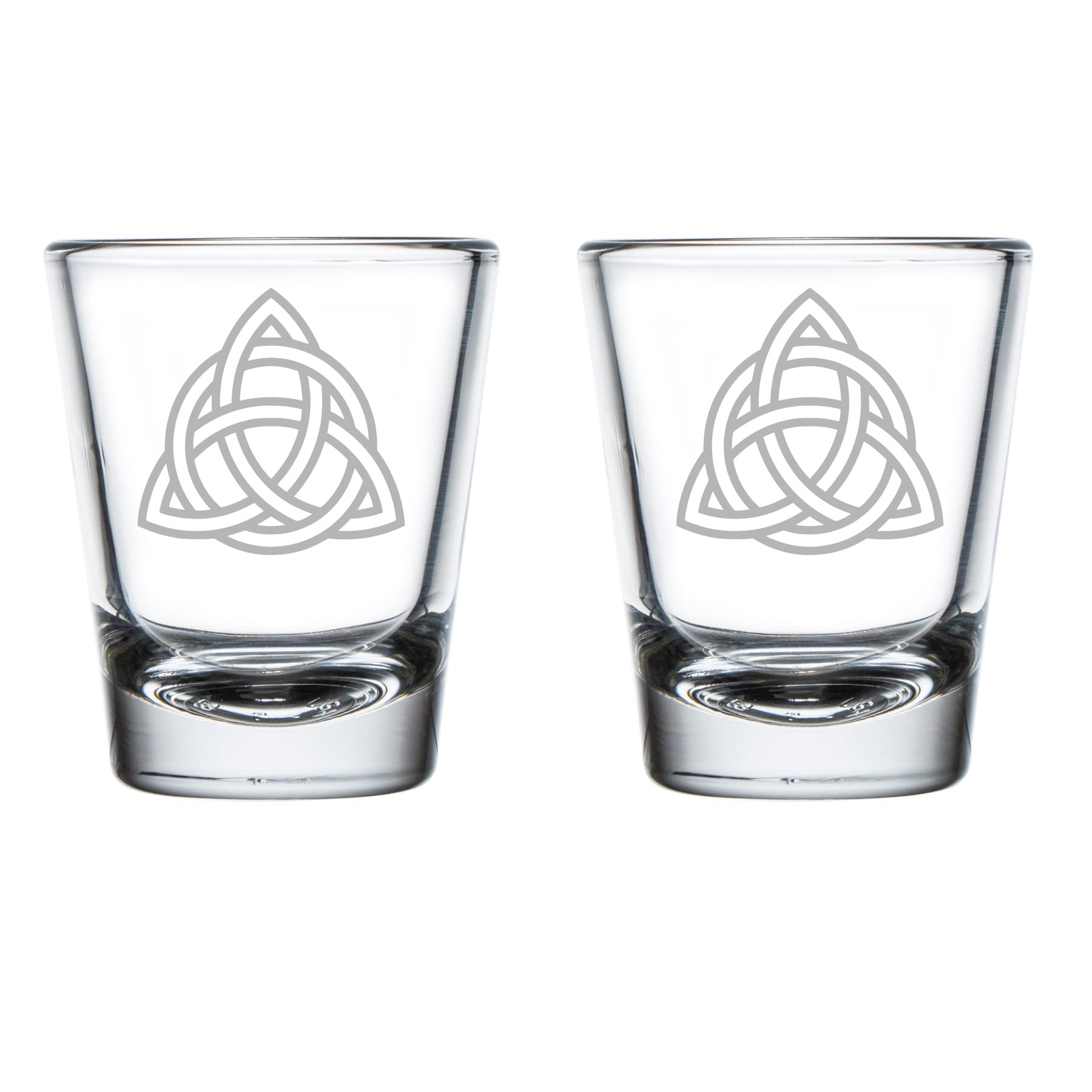 MIP Brand Set of 2 Shot Glasses 1.75oz Shot Glass Triquetra Symbol Celtic Knot