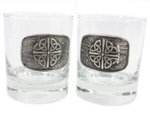 trinity knot irish whiskey glasses quadruple trinity set of two made in ireland