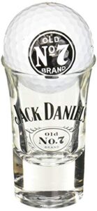 jack daniels licensed barware swing cartouche shot glass, 1.5 oz, clear/white