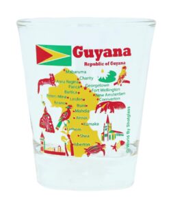 guyana landmarks and icons collage shot glass