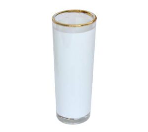 12 pieces 1.5oz sublimation blank long shot glass bar drink alcohol tequila brandy with golden rim (4'' x 2'')