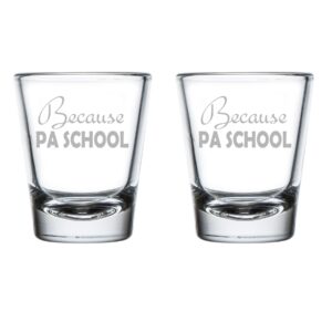 set of 2 shot glasses 1.75oz shot glass because pa school physician assistant funny student