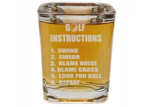 rogue river tactical square funny golf instructions shot glass gift for golfer gag gift for dad father's day joke
