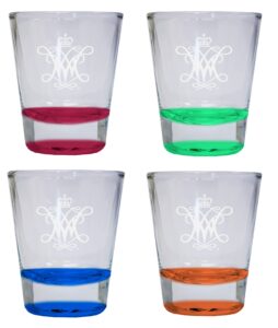 4-pack william and mary etched round shot glass 2 oz officially licensed collegiate product