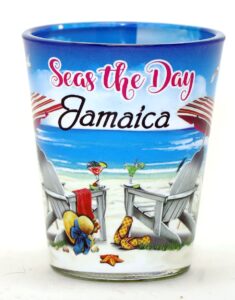 jamaica seas day umbrellas in and out shot glass