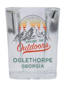 r and r imports oglethorpe georgia explore the outdoors souvenir 2 ounce square base liquor shot glass