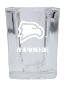 personalized customizable winthrop university etched square shot glass 2 oz with custom name (1) officially licensed collegiate product