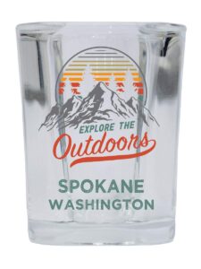 r and r imports spokane washington explore the outdoors souvenir 2 ounce square base liquor shot glass