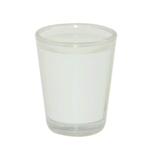 12 Pieces Blank Sublimation Shot Glasses 1.5 ounces White Patch Heat Thermal Transfer Dye Craft Tequila