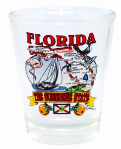 florida state elements map shot glass