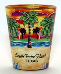 south padre island texas yellow palms in-and-out shot glass