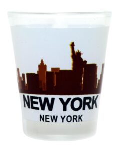new york city sunset skyline shot glass