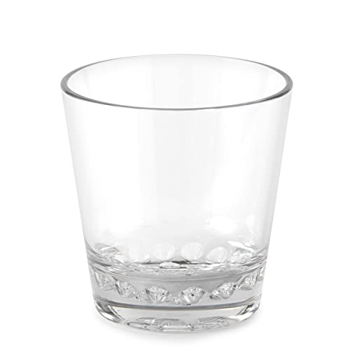 Puraform Clear Tritan Old Fashioned Cocktail, Whiskey, Rocks Glass12oz Drinkware | Set of 4 | Unbreakable, Shatterproof, Dishwasher Safe, Kid Proof